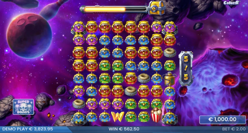 Tela do recurso Super Bonus em Pirots 4